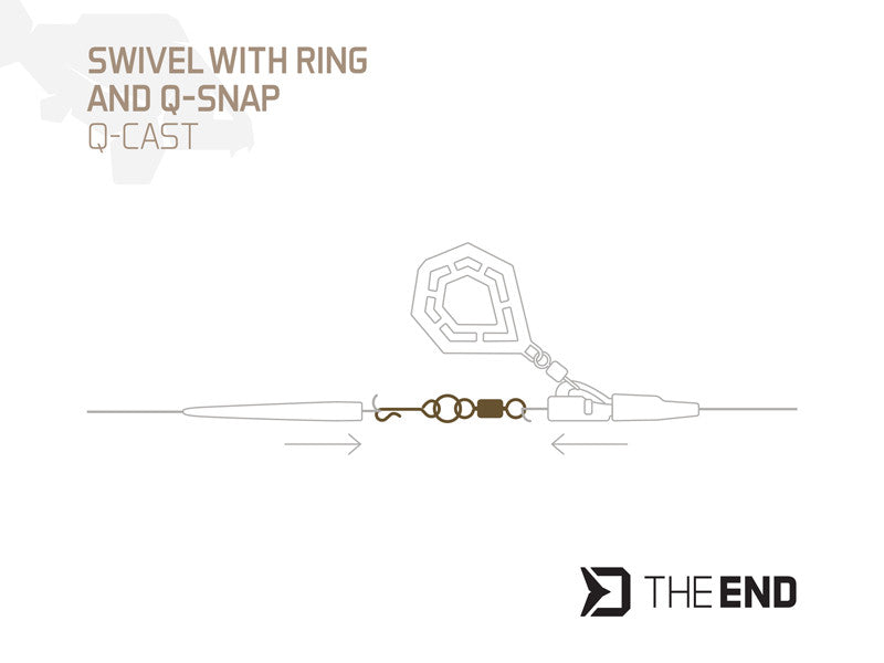 Delphin TheEND Q-Cast Wirbel mit Ring und Schnellwechselclip / 10St.