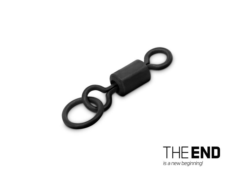 Karpfenwirbel mit Delphin THE END Ring Swivel / 10 St.