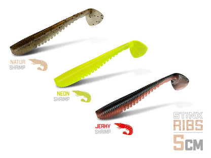 Gummiköder Delphin B! StinxRIBS Shrimp / 20 St./5cm