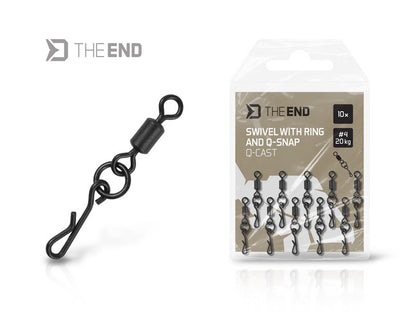 Delphin TheEND Q-Cast Wirbel mit Ring und Schnellwechselclip / 10St.
