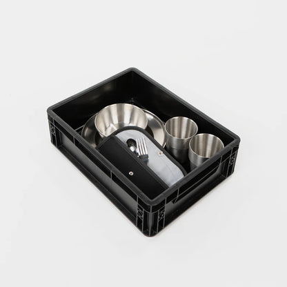 BOXIO COOK UP Eurobox mit Geschirr und Besteck 28-teilig