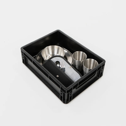 BOXIO COOK UP Eurobox mit Geschirr und Besteck 28-teilig