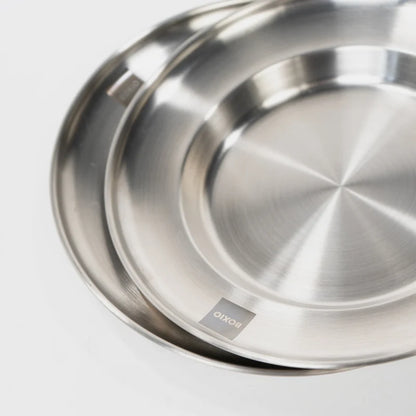 BOXIO PLATE 2er-Set Camping Teller Set aus Edelstahl