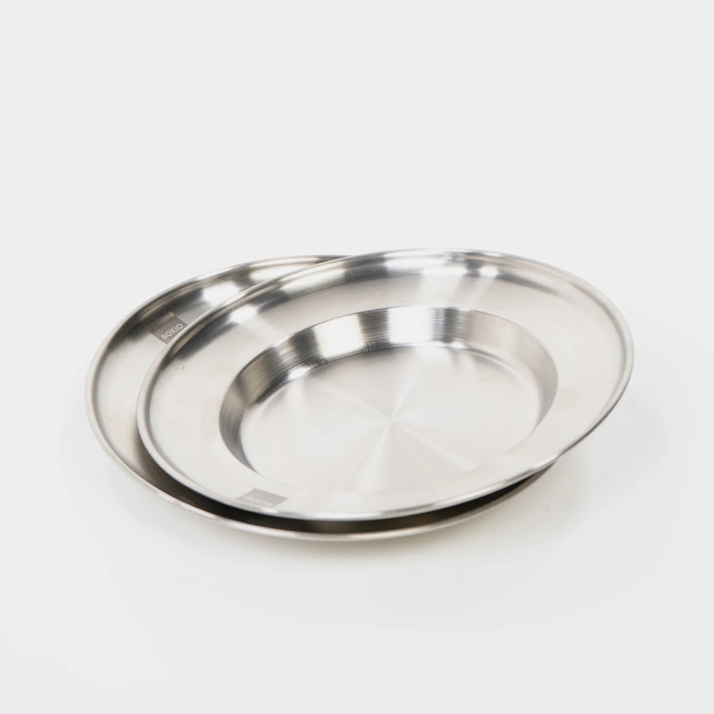 BOXIO PLATE 2er-Set Camping Teller Set aus Edelstahl