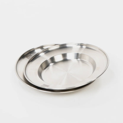 BOXIO PLATE 2er-Set Camping Teller Set aus Edelstahl