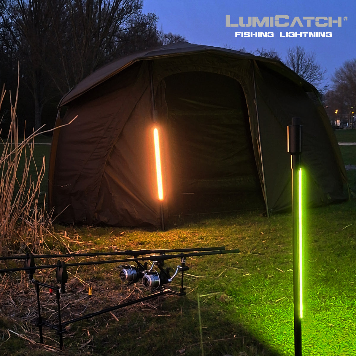 LumiCatch Basic – Wiederaufladbare Angellampe zum Nachtangeln mit App & Powerbank