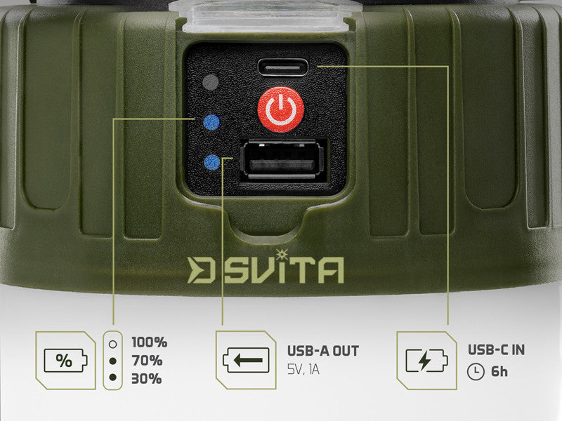 Campinglampe mit Fernbedienung Delphin SVITA 4W/3600mAh